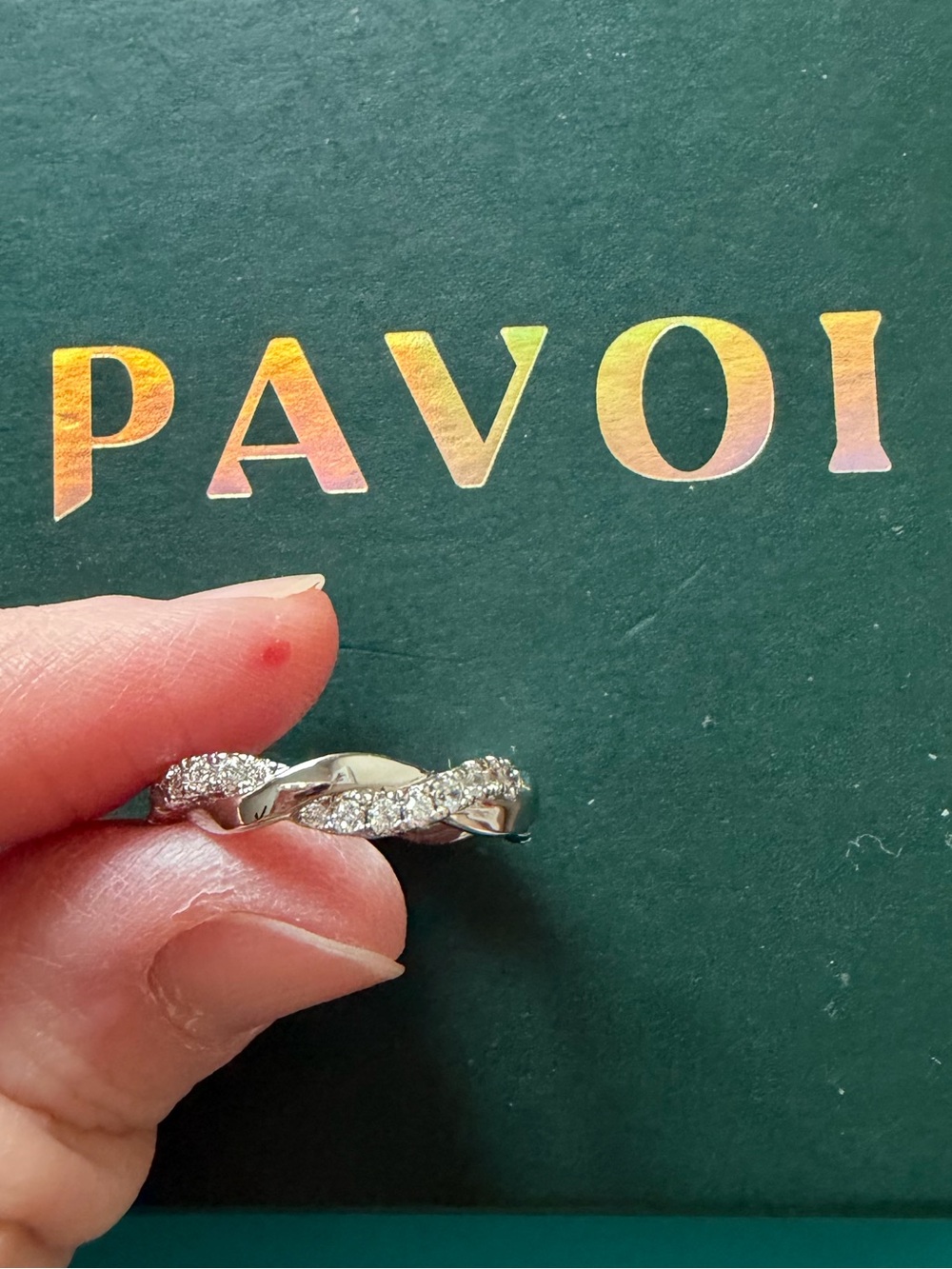 Silver Twisted Pavé CZ Ring